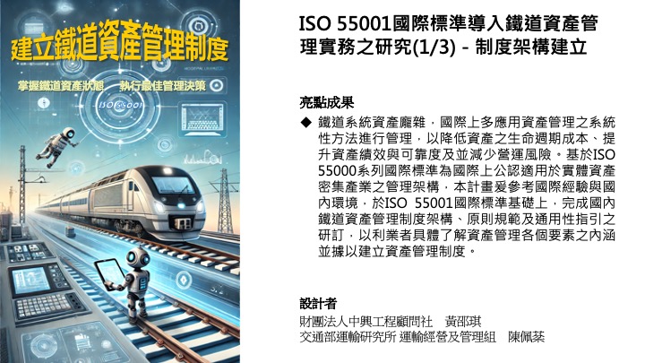 ISO 55001國際標準導入鐵道資產管理實務之研究－制度架構建立